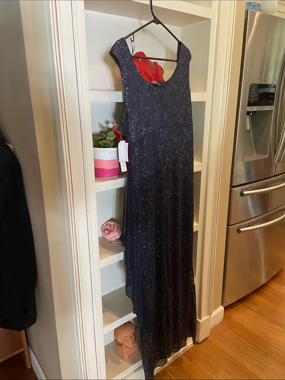 R&M Richards Navy Beaded Sleeveless Evening Gown - Picture 5 of 5